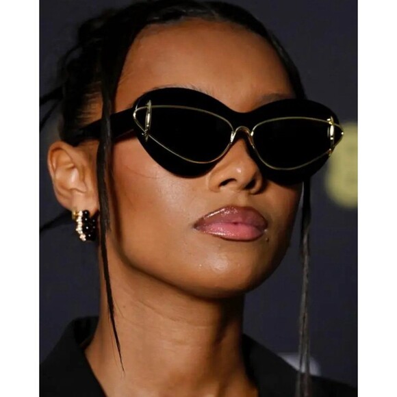 Cat Eye Sunglasses Women 2024 Luxury Brand Designer Vintage Y2k Punk Sun Glasses - Picture 3 of 4